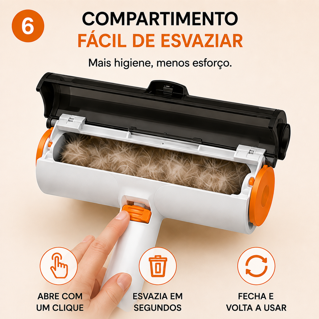 LIMPAW Roller™ — Removedor Reutilizável de Pelos de Animais